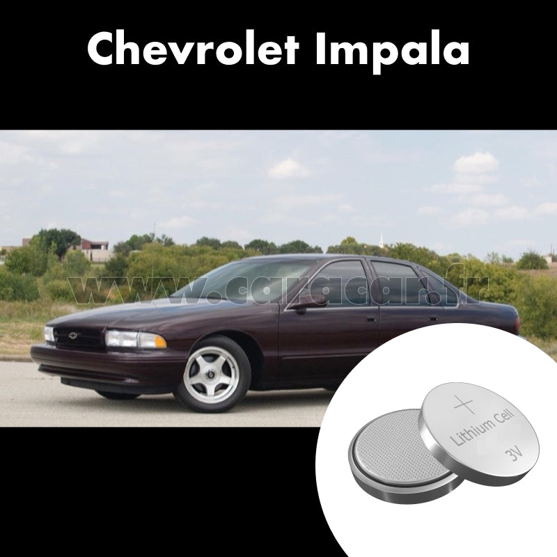 Pile clé Chevrolet Impala 7 generation (1994/1996). Pile de remplacement pour clé de voiture. Batterie de clé de voiture.