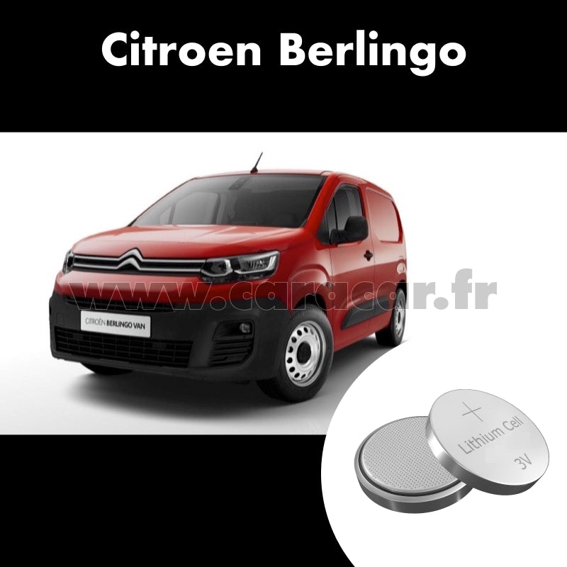 Pile clé Citroen Berlingo 3 generation (2018/2023). Pile de remplacement pour clé de voiture. Batterie de clé de voiture.