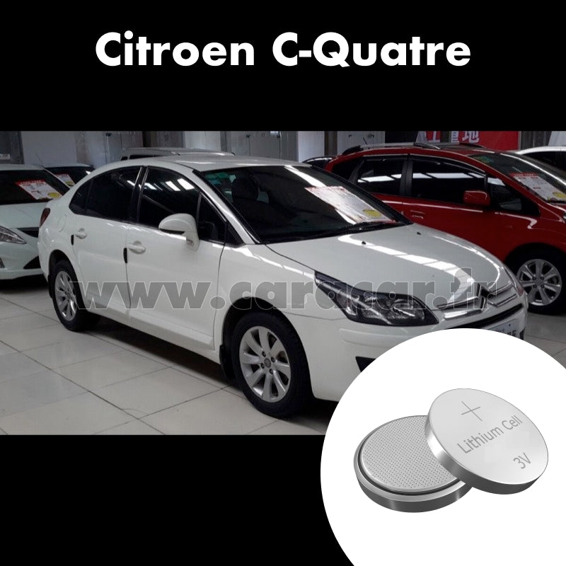 Pile clé Citroen C-Quatre 2 generation (2013/2016). Pile de remplacement pour clé de voiture. Batterie de clé de voiture.