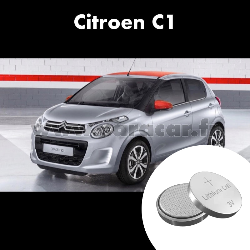 Pile clé Citroen C1 2 generation (2014/2023). Pile de remplacement pour clé de voiture. Batterie de clé de voiture.