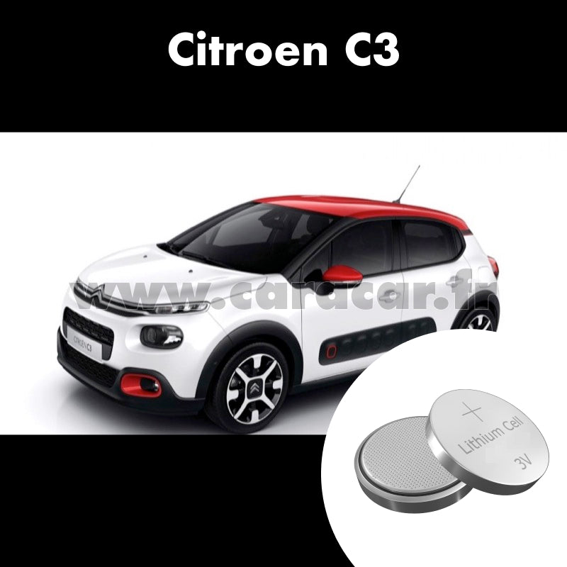 Pile clé Citroen C3 3 generation (2016/2020). Pile de remplacement pour clé de voiture. Batterie de clé de voiture.