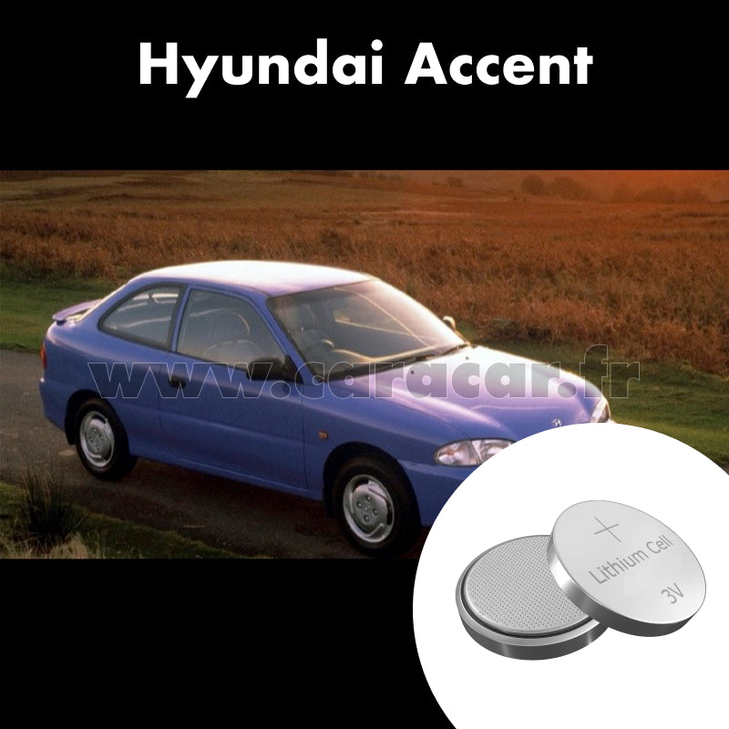 Pile clé Hyundai Accent X3 (1994/1997). Pile de remplacement pour clé de voiture. Batterie de clé de voiture.