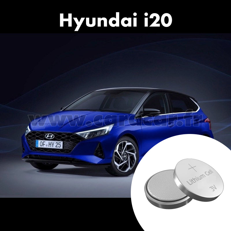 Pile clé Hyundai i20 IB (2014/2020). Pile de remplacement pour clé de voiture. Batterie de clé de voiture.