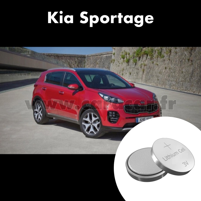 Pile clé Kia Sportage 4 generation (2016/2020). Pile de remplacement pour clé de voiture. Batterie de clé de voiture.