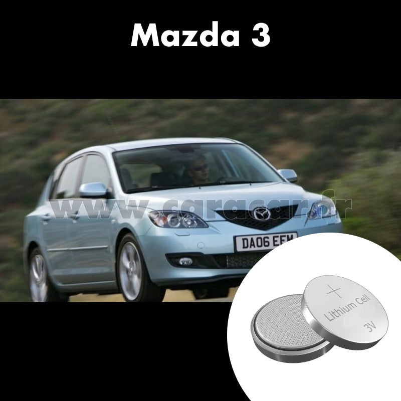 Pile clé Mazda 3 BK (2003/2006). Pile de remplacement pour clé de voiture. Batterie de clé de voiture.