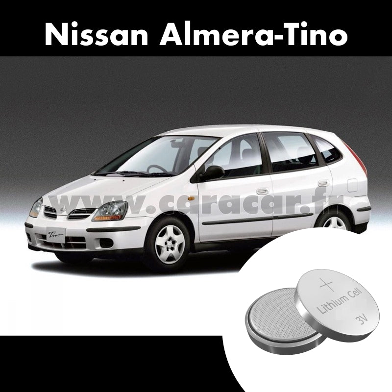 Pile clé Nissan Almera Tino V10 (2000/2006). Pile de remplacement pour clé de voiture. Batterie de clé de voiture.