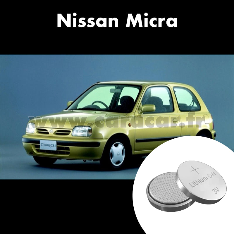 Pile clé Nissan Micra K11 (1992/1997). Pile de remplacement pour clé de voiture. Batterie de clé de voiture.