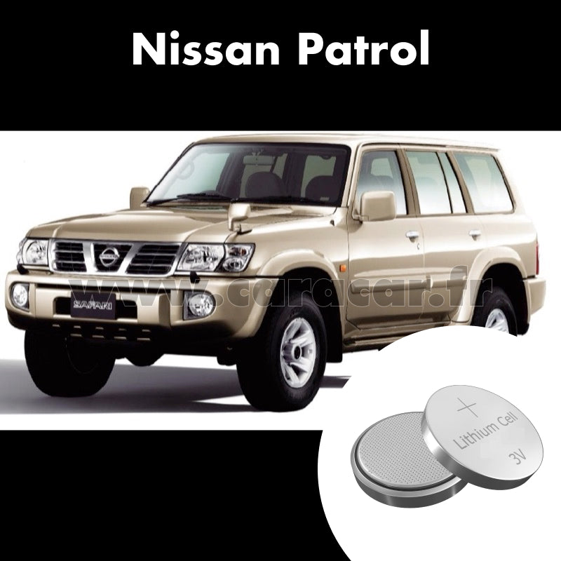 Pile clé Nissan Patrol Y61 (1997/2004). Pile de remplacement pour clé de voiture. Batterie de clé de voiture.