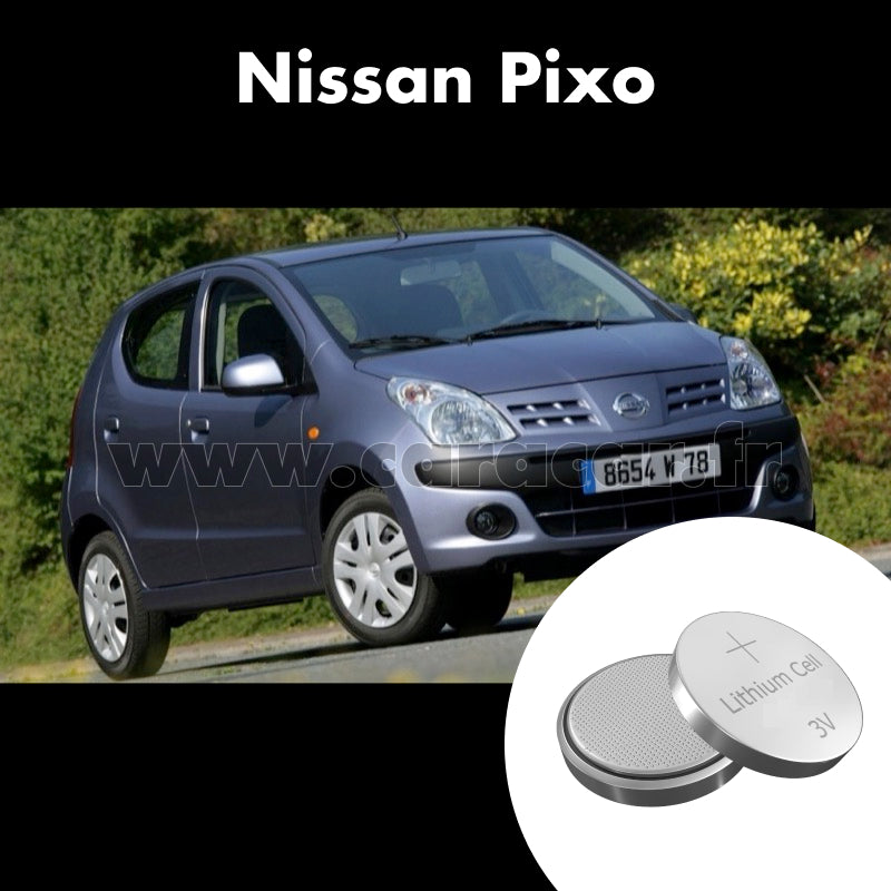 Pile clé Nissan Pixo 1 generation (2008/2013). Pile de remplacement pour clé de voiture. Batterie de clé de voiture.