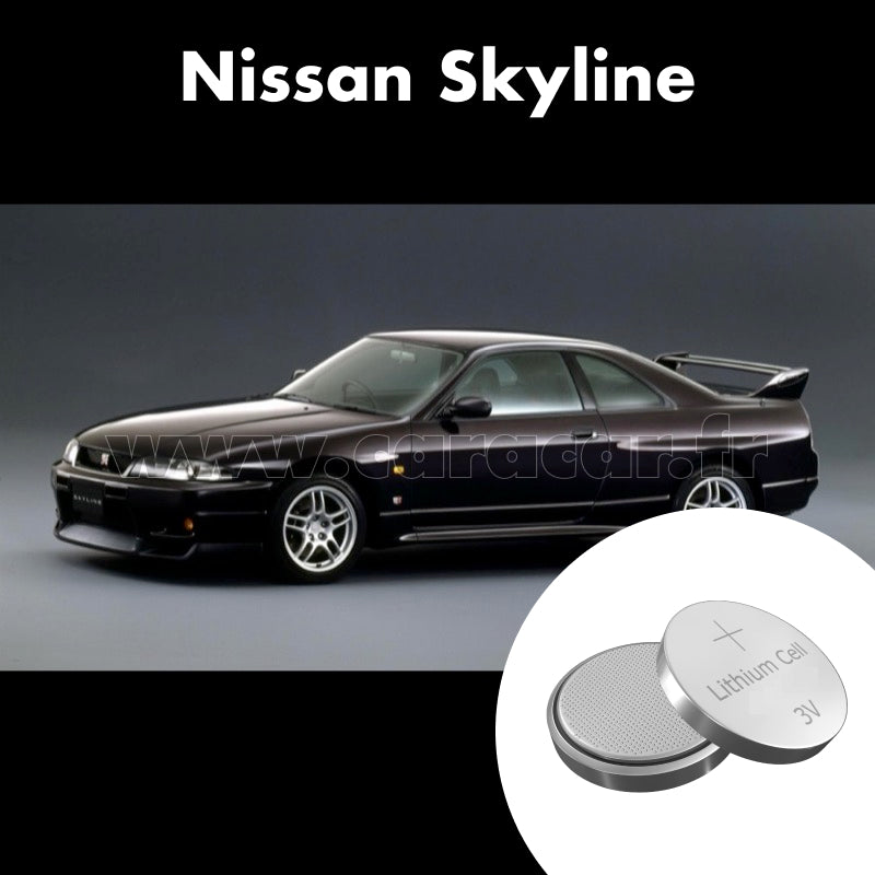 Pile clé Nissan Skyline R33 (1993/1998). Pile de remplacement pour clé de voiture. Batterie de clé de voiture.