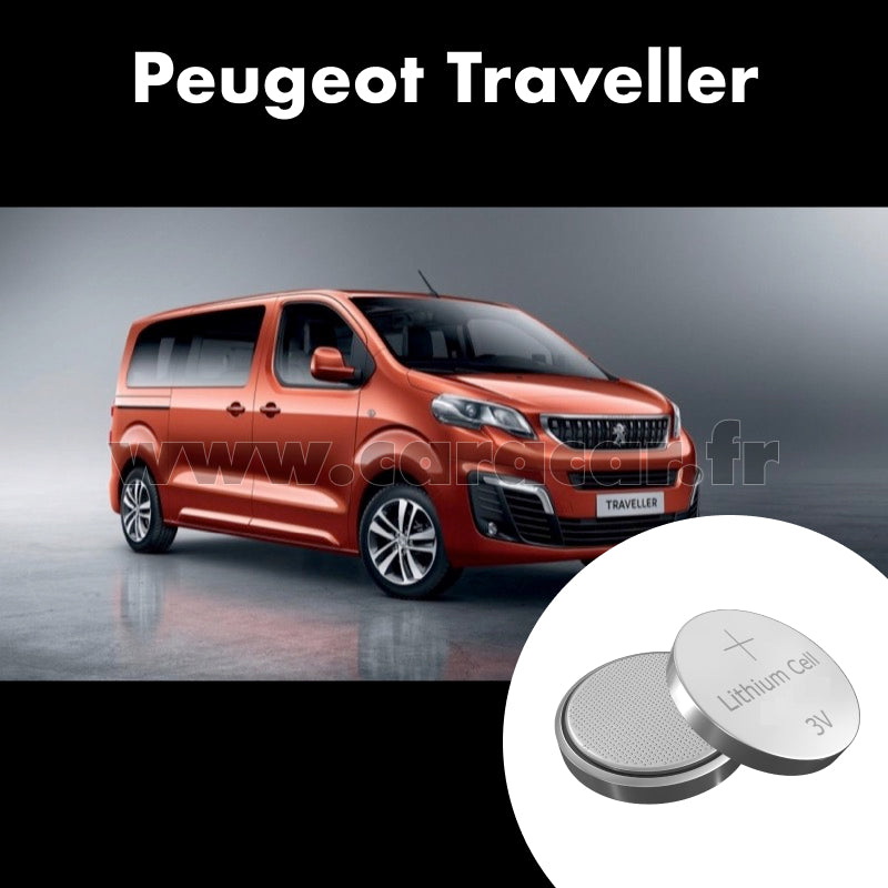 Pile clé Peugeot Traveller 1 generation (2017/2023). Pile de remplacement pour clé de voiture. Batterie de clé de voiture.