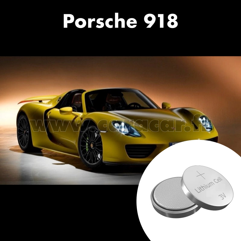 Pile clé Porsche 918 1 generation (2013/2015). Pile de remplacement pour clé de voiture. Batterie de clé de voiture.