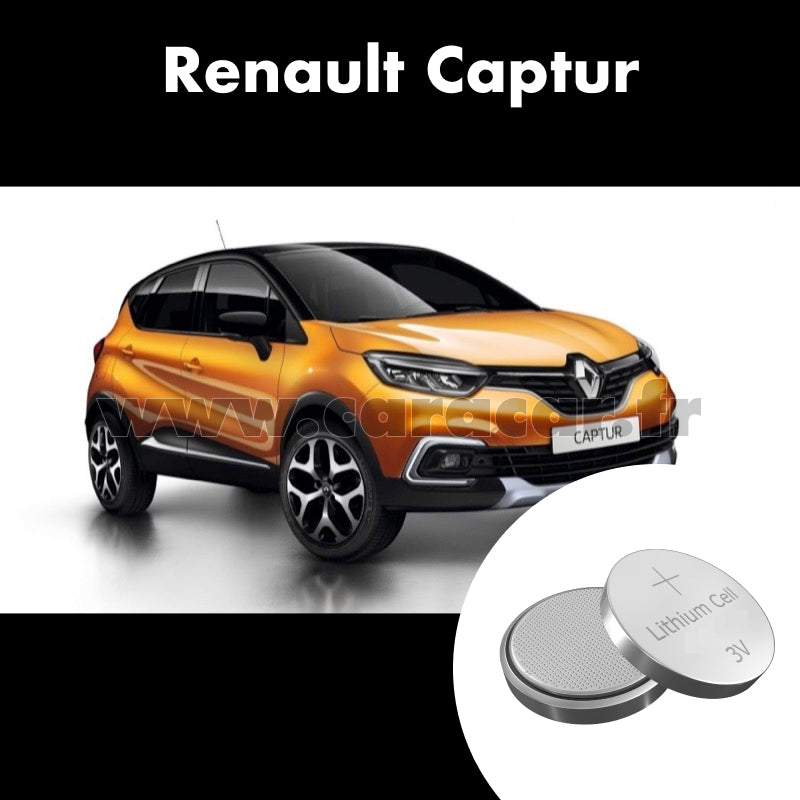 Pile clé Renault Captur 1 generation (2013/2017). Pile de remplacement pour clé de voiture. Batterie de clé de voiture.