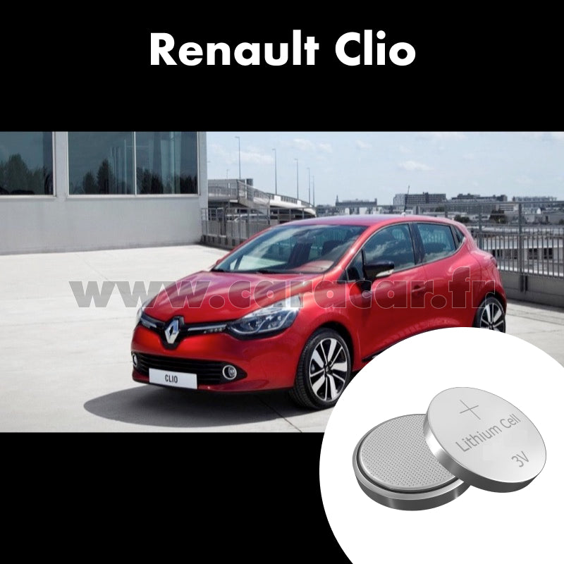 Pile clé Renault Clio 4 generation (2012/2020). Pile de remplacement pour clé de voiture. Batterie de clé de voiture.