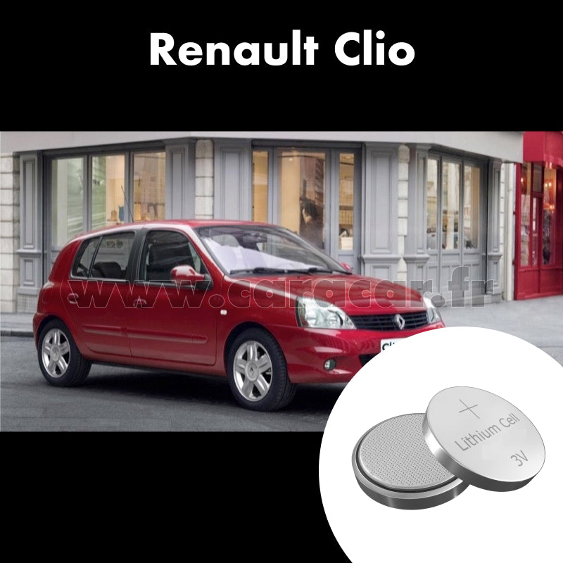 Pile clé Renault Clio RS 2 generation (1999/2001). Pile de remplacement pour clé de voiture. Batterie de clé de voiture.