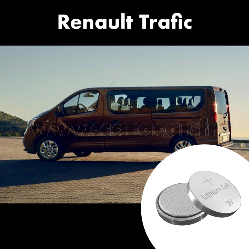Pile clé Renault Trafic 3 generation (2014/2021). Pile de remplacement pour clé de voiture. Batterie de clé de voiture.