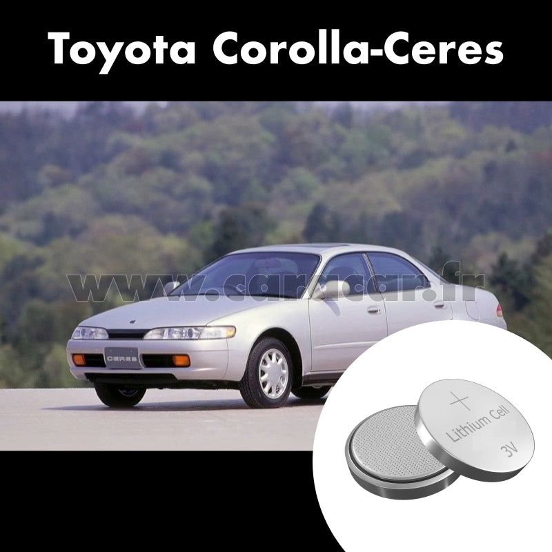 Pile clé Toyota Corolla Ceres E100 (1992/1994). Pile de remplacement pour clé de voiture. Batterie de clé de voiture.