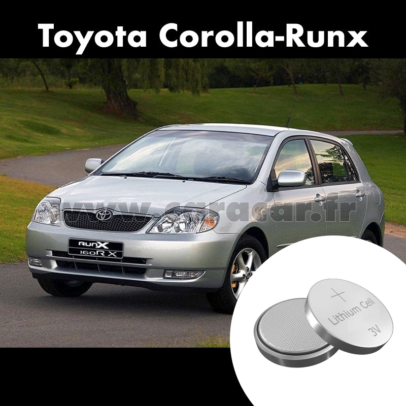 Pile clé Toyota Corolla Runx VII (E100) (1991/2002). Pile de remplacement pour clé de voiture. Batterie de clé de voiture.