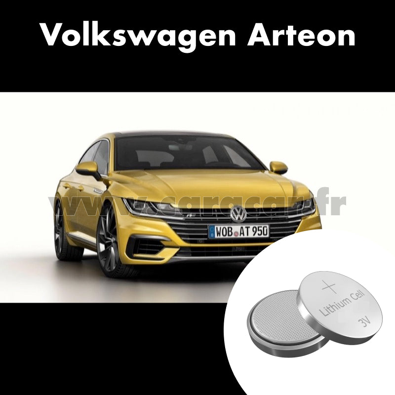 Pile clé Volkswagen Arteon 1 generation (2017/2020). Pile de remplacement pour clé de voiture. Batterie de clé de voiture.