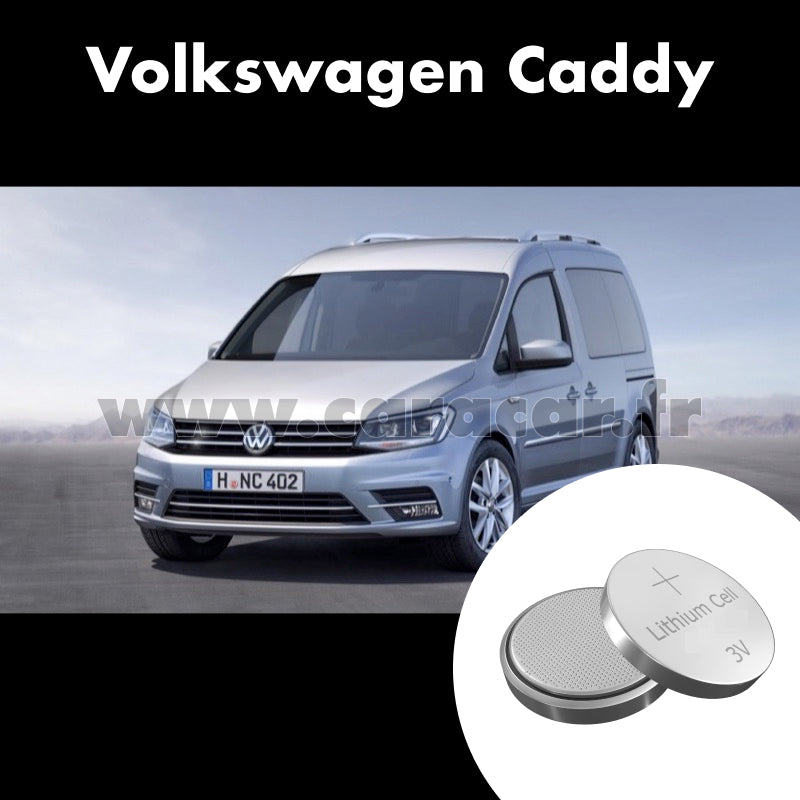 Pile clé Volkswagen Caddy 4 generation (2015/2020). Pile de remplacement pour clé de voiture. Batterie de clé de voiture.