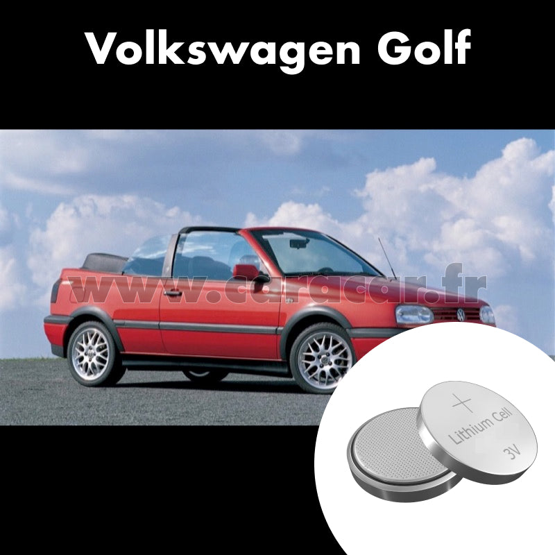 Pile clé Volkswagen Golf 3 generation (1991/1998). Pile de remplacement pour clé de voiture. Batterie de clé de voiture.