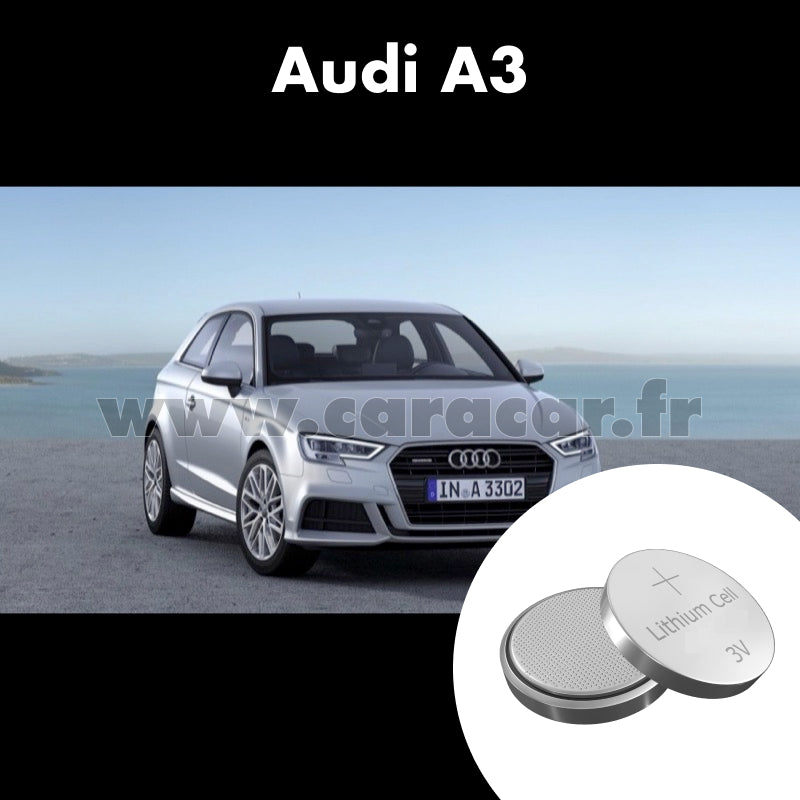Pile clé Audi A3 8V [restyling] (2016/2020). Pile de remplacement pour clé de voiture. Batterie de clé de voiture. 