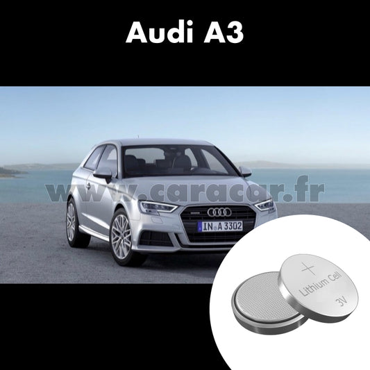 Pile clé Audi A3 8V [restyling] (2016/2020). Pile de remplacement pour clé de voiture. Batterie de clé de voiture. 