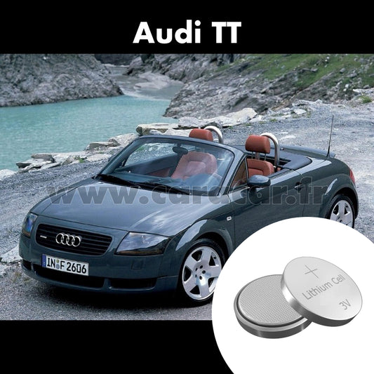 Pile clé Audi TT 8N [restyling] (2002/2006). Pile de remplacement pour clé de voiture. Batterie de clé de voiture. 