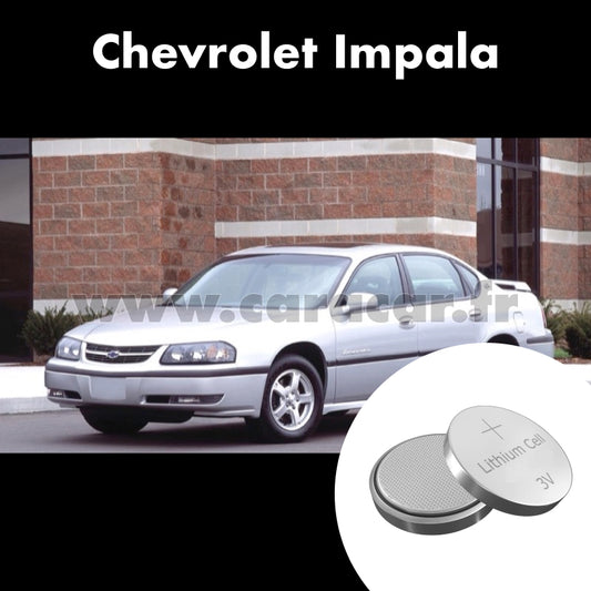 Pile clé Chevrolet Impala 8 generation (1999/2006). Pile de remplacement pour clé de voiture. Batterie de clé de voiture. 