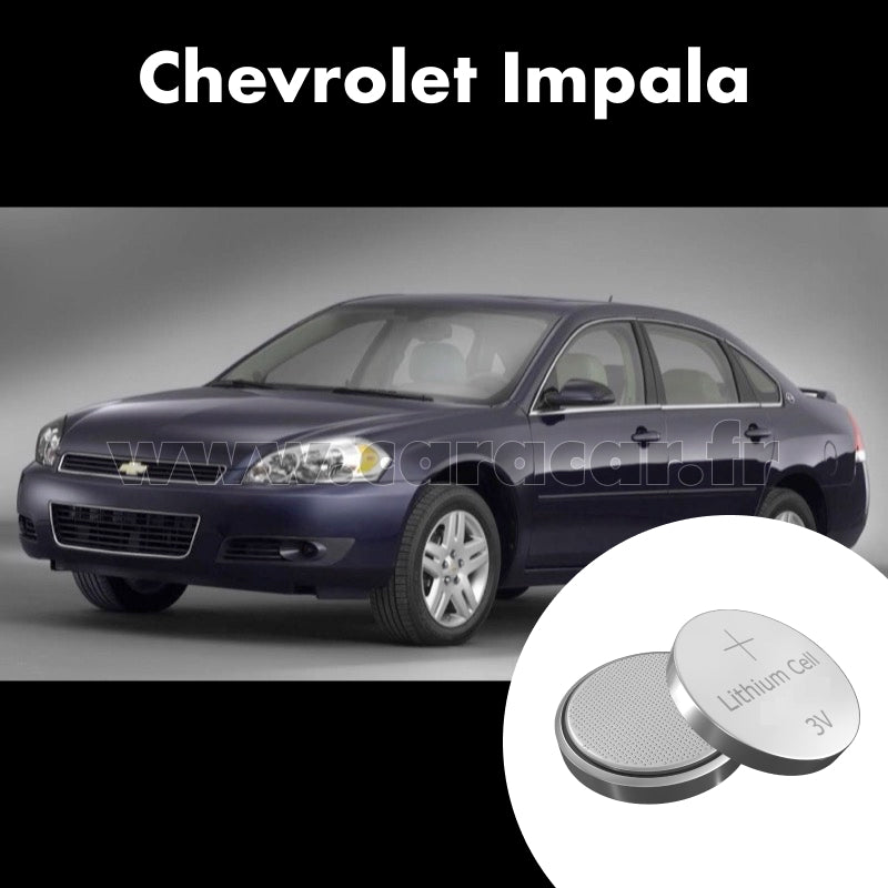 Pile clé Chevrolet Impala 9 generation (2006/2013). Pile de remplacement pour clé de voiture. Batterie de clé de voiture. 