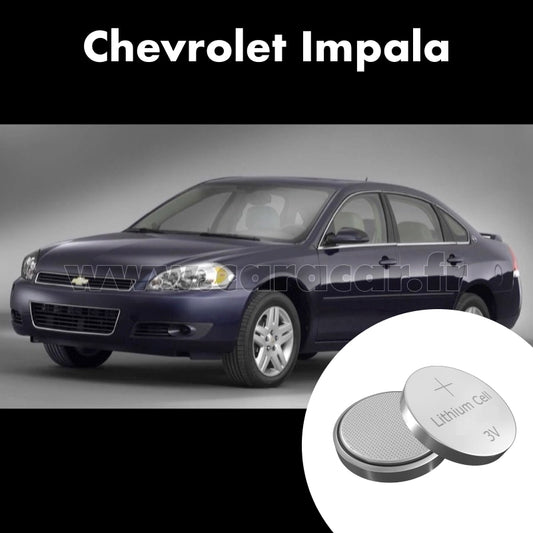 Pile clé Chevrolet Impala 9 generation (2006/2013). Pile de remplacement pour clé de voiture. Batterie de clé de voiture. 