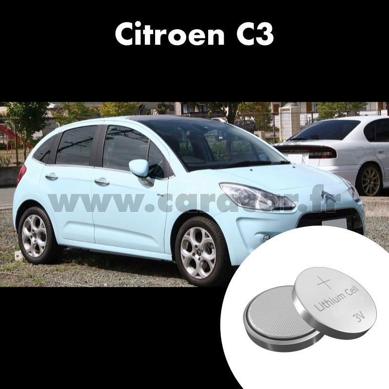 Pile clé Citroen C3 2 generation [restyling] (2012/2016). Pile de remplacement pour clé de voiture. Batterie de clé de voiture. 