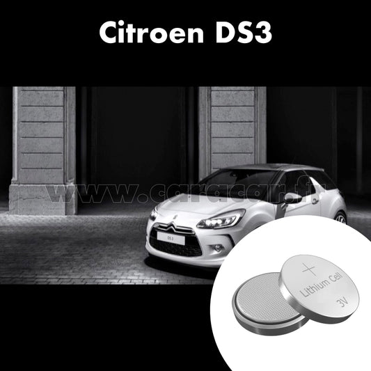 Pile clé Citroen DS3 1 generation [restyling] (2014/2015). Pile de remplacement pour clé de voiture. Batterie de clé de voiture. 