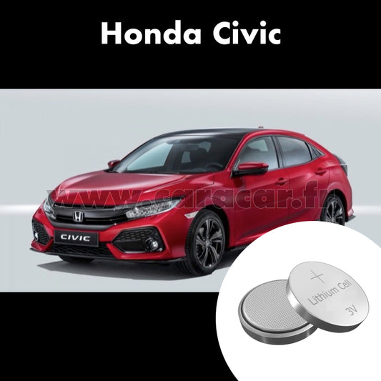 Pile clé Honda Civic 10 generation (2015/2021). Pile de remplacement pour clé de voiture. Batterie de clé de voiture. 