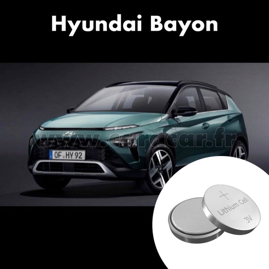 Pile clé Hyundai Bayon 1 generation (2021/2023). Pile de remplacement pour clé de voiture. Batterie de clé de voiture. 