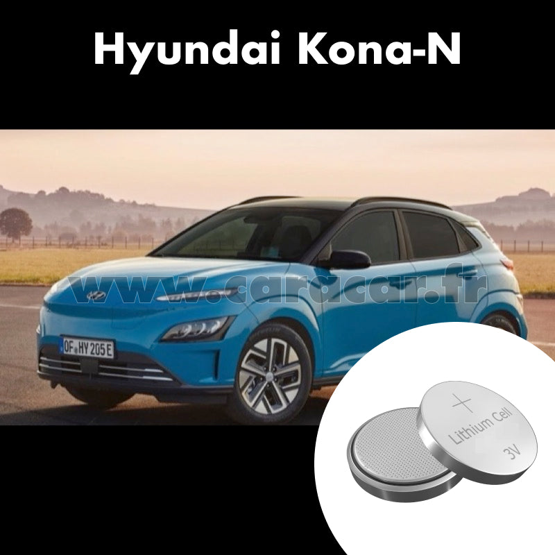 Pile clé Hyundai Kona N 1 generation (2021/2023). Pile de remplacement pour clé de voiture. Batterie de clé de voiture. 