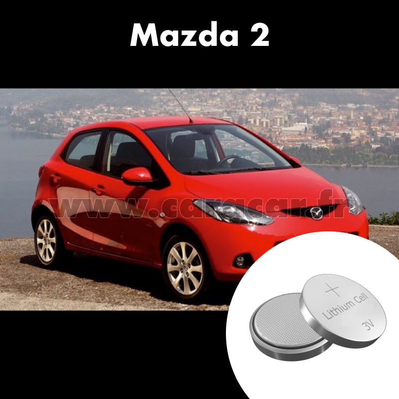Pile clé Mazda 2 DY [restyling] (2005/2007). Pile de remplacement pour clé de voiture. Batterie de clé de voiture. 