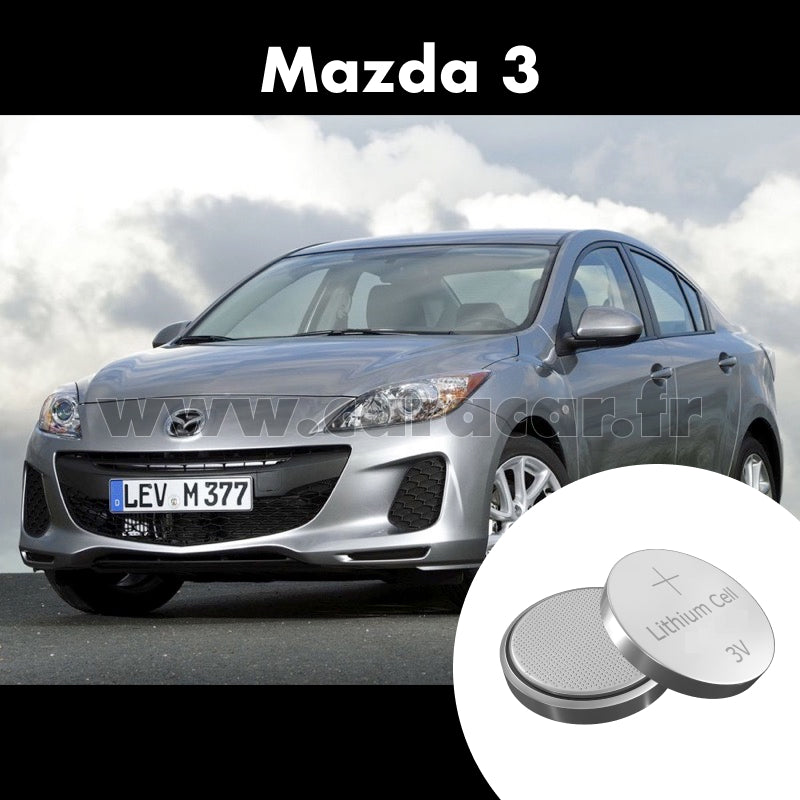 Pile clé Mazda 3 BL [restyling] (2011/2013). Pile de remplacement pour clé de voiture. Batterie de clé de voiture. 