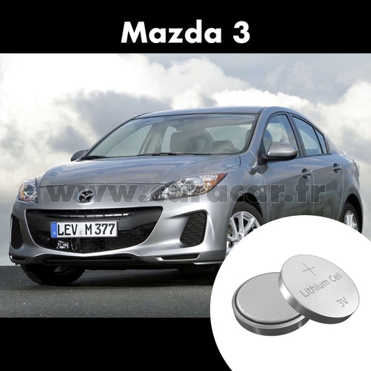 Pile clé Mazda 3 BL [restyling] (2011/2013). Pile de remplacement pour clé de voiture. Batterie de clé de voiture. 