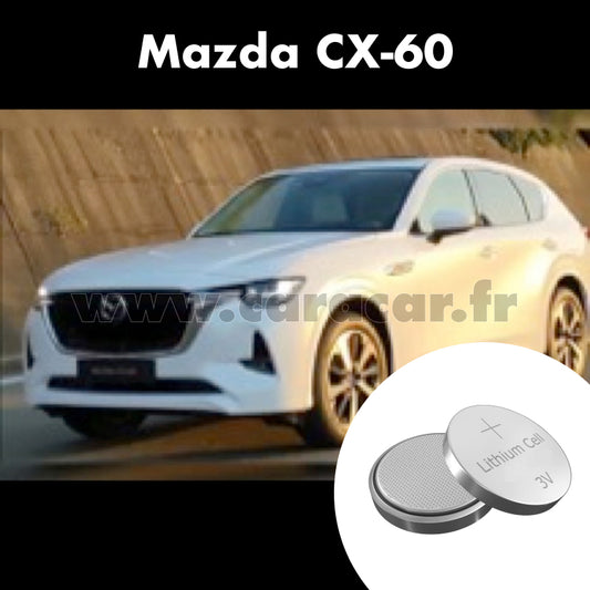 Pile clé Mazda CX-60 1 generation (2022/2023). Pile de remplacement pour clé de voiture. Batterie de clé de voiture. 