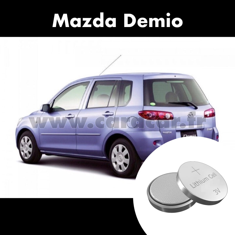 Pile clé Mazda Demio DE [restyling] (2011/2014). Pile de remplacement pour clé de voiture. Batterie de clé de voiture. 