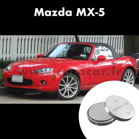 Pile clé Mazda MX-5 NC [restyling] (2008/2012). Pile de remplacement pour clé de voiture. Batterie de clé de voiture. 