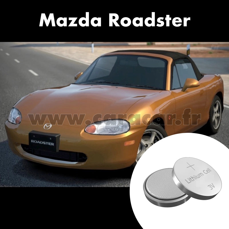 Pile clé Mazda Roadster 2 generation (NB) (1998/2005). Pile de remplacement pour clé de voiture. Batterie de clé de voiture. 