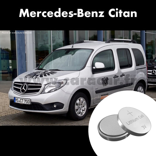Pile clé Mercedes-Benz Citan 1 generation (W415) (2012/2021). Pile de remplacement pour clé de voiture. Batterie de clé de voiture. 
