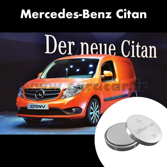 Pile clé Mercedes-Benz Citan W415 (2012/2021). Pile de remplacement pour clé de voiture. Batterie de clé de voiture. 