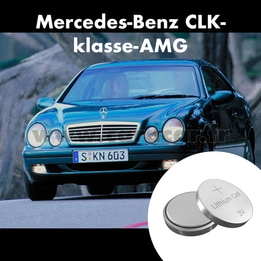Pile clé Mercedes-Benz CLK-klasse AMG C208 (1998/1999). Pile de remplacement pour clé de voiture. Batterie de clé de voiture. 