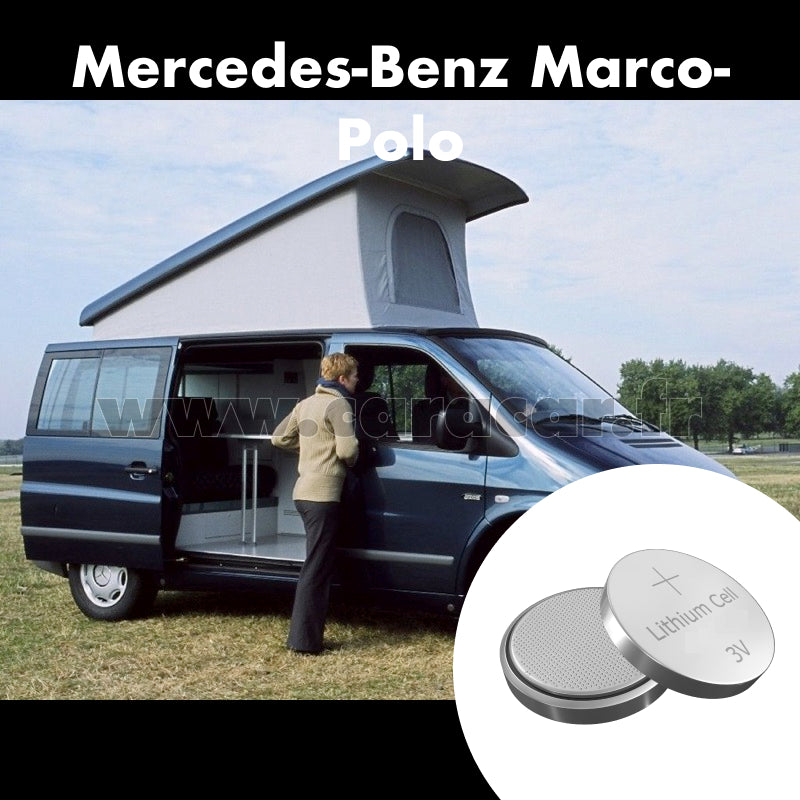 Pile clé Mercedes-Benz Marco Polo 1 generation (W638) (1996/2003). Pile de remplacement pour clé de voiture. Batterie de clé de voiture. 