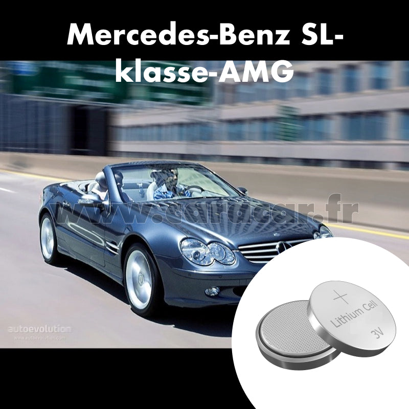 Pile clé Mercedes-Benz SL-klasse AMG R230 (2001/2005). Pile de remplacement pour clé de voiture. Batterie de clé de voiture. 
