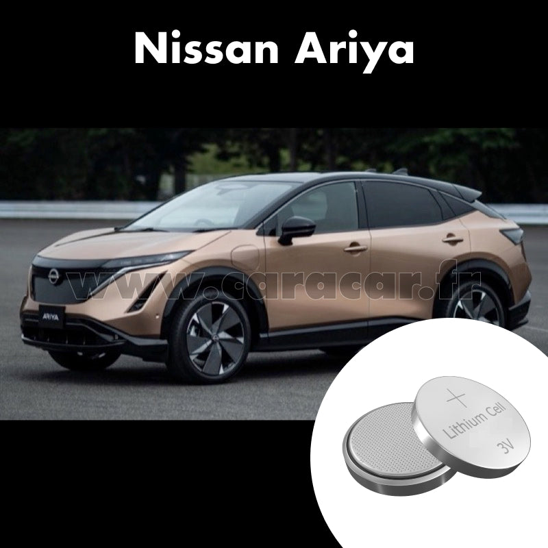 Pile clé Nissan Ariya 1 generation (2020/2023). Pile de remplacement pour clé de voiture. Batterie de clé de voiture. 