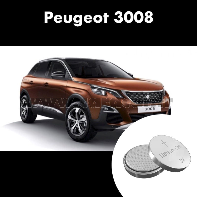 Pile clé Peugeot 3008 2 generation (2017/2020). Pile de remplacement pour clé de voiture. Batterie de clé de voiture. 